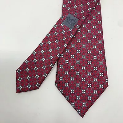 VTG 80's HERMÈS Paris 57  NECKTIE 7181 UA Fuchsia Squares 3.25” Silk Hermes Tie • $79.99