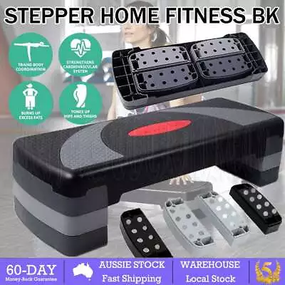 Aerobic Exercise Step Stepper Hpme Gym Workout Fitness Risers 3 Level Bench AU • $33.99