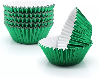 Cupcake Liners Green 100Pcs Standard Size Foil Cupcake Liners Wrappers • $9.99