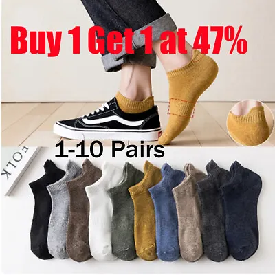 10X Mens Womens Trainer Liner Ankle Socks Invisible Cotton Low Cut Sports Socks • £3.16