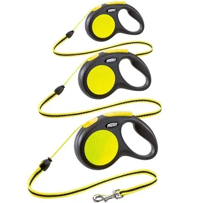 £30.29 • Buy Flexi Retractable Dog Lead NEON Reflective Cord Or Tape Extending Leash 3m Or 5m