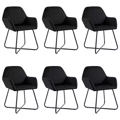 VidaXL Dining Chairs 6 Pcs Black Velvet SP • $1242.19
