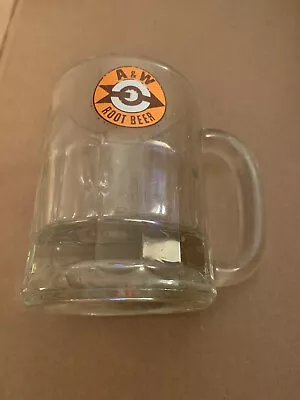 A&W ROOT BEER Vintage GLASS MUG 4.5  Tall Arrow Through Bullseye Logo  AW 60’s • $7.95