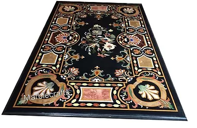 24 X 48 Inches Indian Cottage Craft Sofa Table Top Black Marble Dining Table • $1875