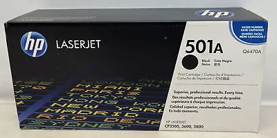 New Genuine HP 501A Black Toner Cartridge Q6470A - Factory Sealed Box • $49.99