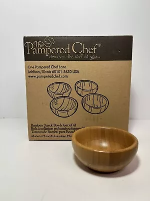 Pampered Chef Bamboo Snack Bowls Set Of 4 #2253 • $12.99