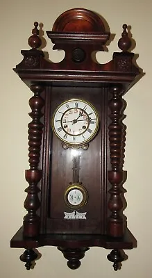 Antique German Vienna Regulator Wall Clock With Military Dial 8-Day Time/Strike • $300