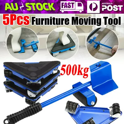 $24.66 • Buy 5PCS Heavy Furniture Lifter Mover 360° Rotation Wheels Moving Kit Slider Pad OZ