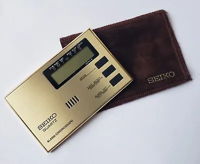 Vintage Seiko Quartz Alarm Chronograph QEK151G YS50A Travel LCD Alarm Clock Case • $38.95