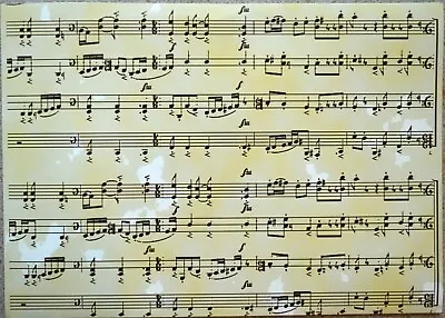 £1.25 • Buy 2 X A4 Landscape Music Score Pattern On Cream 120gsm Backing Paper NEW