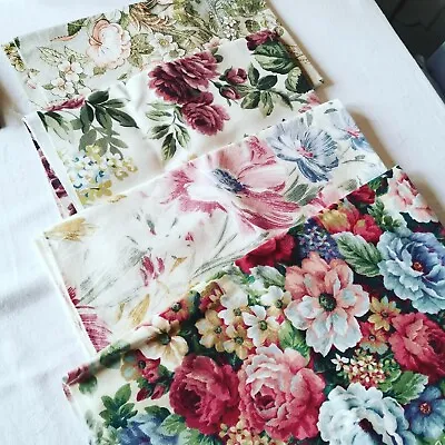 £20 • Buy  Vintage Curtain Remnant Reclaimed Fabric Sanderson Cabbage Rose Sewing Pk 4B