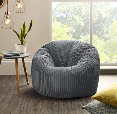 Jumbo Cord Beanbag Chair XL Large Bean Bags In Plush Jumbo Cord Beanbags FILLED • £49.99