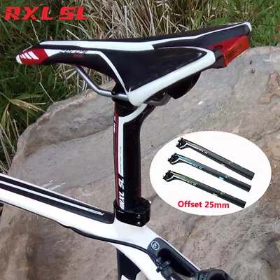 Carbon Seatpost Offset 25mm Road Bicycle Seat Post 27.2/31.6 Mtb Bike Seat Post • $23.99