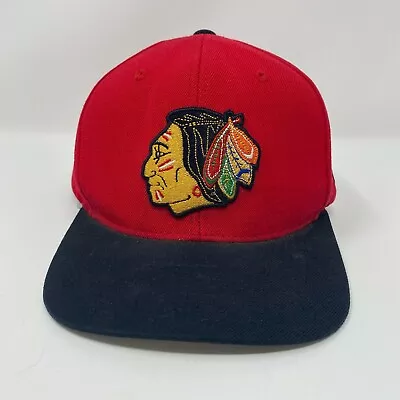 Chicago Blackhawks NHL Hockey Mitchell & Ness Red Snapback Hat Cap 100% Wool • $14.97