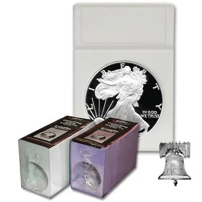 25 BCW American Silver Eagle Coin Holder Display Slab INSERTS 40.6mm White Foam • $9.90