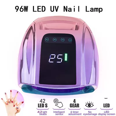 96W Rechargeable Cordless Nail Gel Dryer Wireless Led UV Nail Lamp Manicure E • $131.93