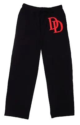 Mens Womens NEW Marvel Daredevil Logo Black Pajama Lounge Pants M L XL • $19.99