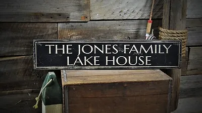 Custom Lake House Sign - Rustic Hand Made Vintage Wooden Sign • $149