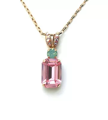 Mariana Necklace Pendant Adorable Lt Rose & Pacific Opal Austrian Crystals My... • $85