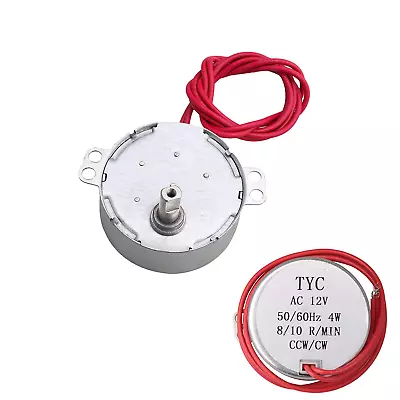 12V AC Low Speed Synchronous Electric Gear Motor 8-10 RPM Speed CW CCW (49MM Pro • $15.95