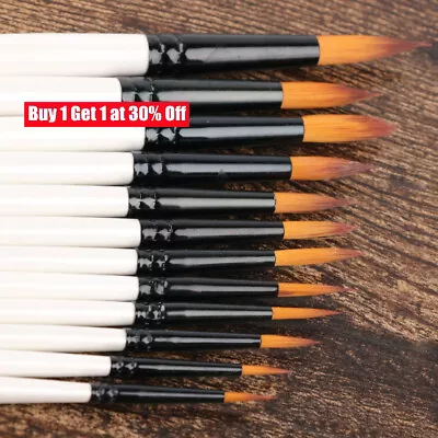 12Pcs Artist Paint Brushes Set Professional Brush Wooden Oil Acrylic Watercolour • £4.85