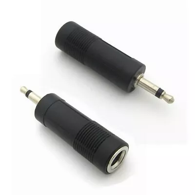 2 PACK 3.5mm 1/8  Male Plug Mono To 6.35mm 1/4  Female Jack Audio Adapter B129 • $7.50