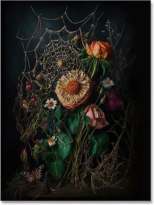 Moody Decor Vintage Botanical Floral Wall Art Victorian Gothic Dark Academia Rus • $36.81