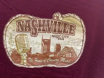 Nashville Tennessee Music City Scene Tourist Cotton T Shirt Unisex 2XL Maroon • $4.99