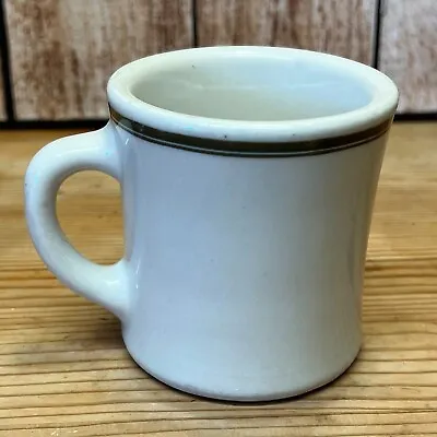 Vintage Victor Restaurant Ware 6 Ounce Diner Coffee Mug Beige Black Stripes • $12.60