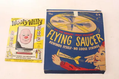 Vintage GB Flying Saucer Toy In Box & Wolly Willy Drawing Toy • $19