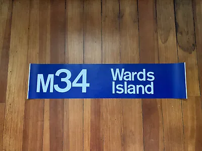 Ny Nyc Bus Roll Sign 1974 Gm 4808 M34 Wards Island Vintage Transit Collectible • $94.95