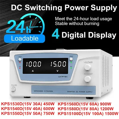 $399.99 • Buy DC Switching Power Supply Stabilizer Bench Source 15V 30A/40A/50A/60A/80A/100A 