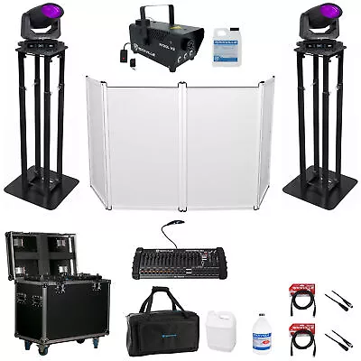 2) American DJ VIZI BEAM 12RX Moving Head Wash Lights+Case+Stands+DMX Controller • $4299.97