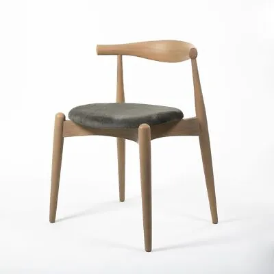 2021 CH20 Elbow Dining Chair By Hans Wegner For Carl Hansen Oak Soap Grey Fabric • £642.80