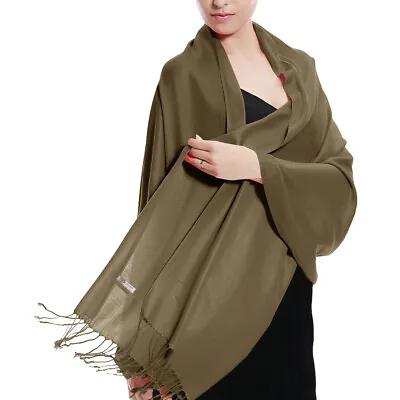 Soft Silk Shawl Wrap Women Pashmina Solid Scarf Stole Cashmere Wool Ladies Scarf • $7.99