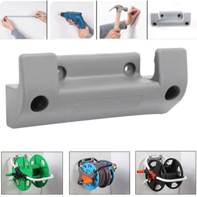£4.03 • Buy Garden Hose Pipe Cable Hanger Wall Mounted Bracket Grey Reel Hook Rack Holder