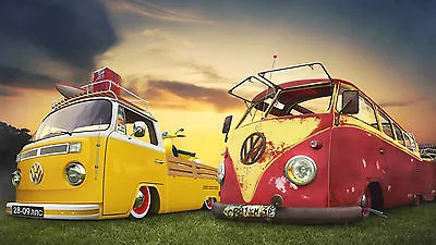 A3 Size - Vw Camper Van Car 1 Popular  Gift / Wall Decor Art Poster • £5.25