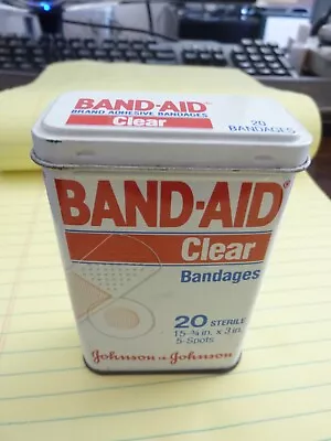 Vintage Band-Aid Brand 20 Clear Strip Bandages Tin Only - Johnson & Johnson  • $6.99