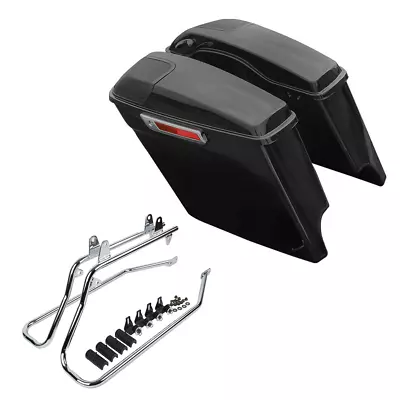 Stretched Saddlebags 5x7  Speaker Grill Bracket Fit For Harley Softail 1984-2017 • $339.99