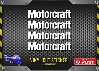 4 X Motorcraft Vintage Style Vinyl CUT Sticker 65mm Ford Repro Decal Small WHITE • $5.95