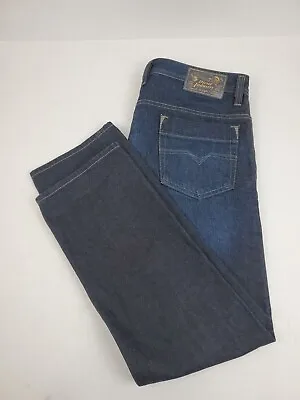 Diesel Jeans Mens Sz 34x30 Blue SAFADO Slim Straight Button Fly Dark Wash Denim • $55