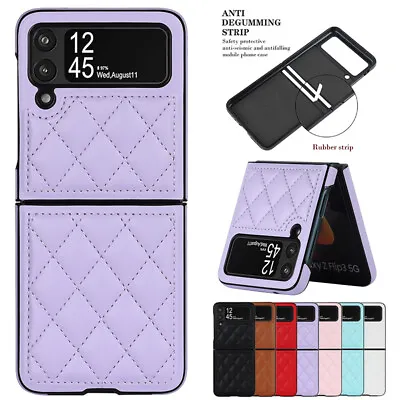 $16.99 • Buy For Samsung Galaxy Z Flip 4 3 5G Luxury Case Premium Leather PC Shockproof Cover