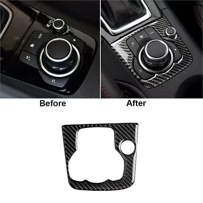 Carbon Fiber Interior Multimedia Button Cover Trim For Mazda 3 Axela 2013-2016 • $11.72