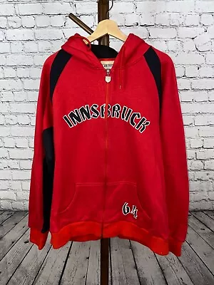 The Olympic Museum Collection INNSBRUCK 64 Zip Hoodie - Red & Black - Men's XL • $20