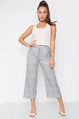 Ladies Ex Famous Store Cropped Trousers Womens Checked Capri 3/4 Summer  • £9.95