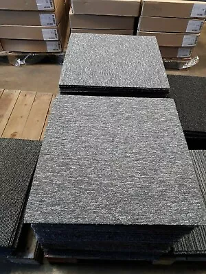 20 X Carpet Floor Tiles 5m2 Box Heavy DUTY Retail Office Flooring MID GREY • £29.99