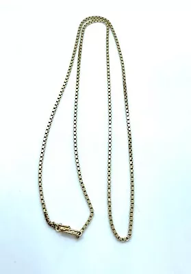 14KT Solid Gold Box Link 22  2 Mm 9.8g 6.1dwt PENDANT Chain Necklace  DC • $725