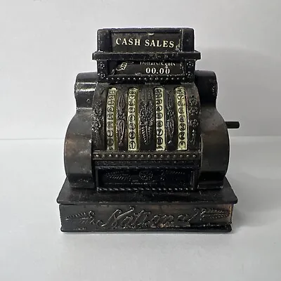 Vintage National Miniature Bronze Metal Cash Register Pencil Sharpener • $0.99