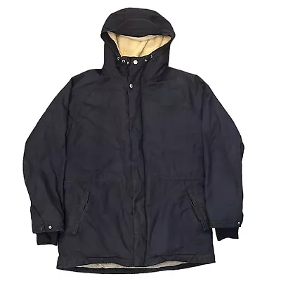 Norse Projects Jacket Mens Medium Blue Parka Coat Lindisfarne Millerain Sherpa • $57