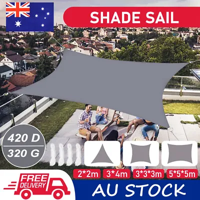 Sun Shade Sail Rectangle 98% UV Block 320GSM / 420D Extra Heavy Duty Shade Cloth • $36.09